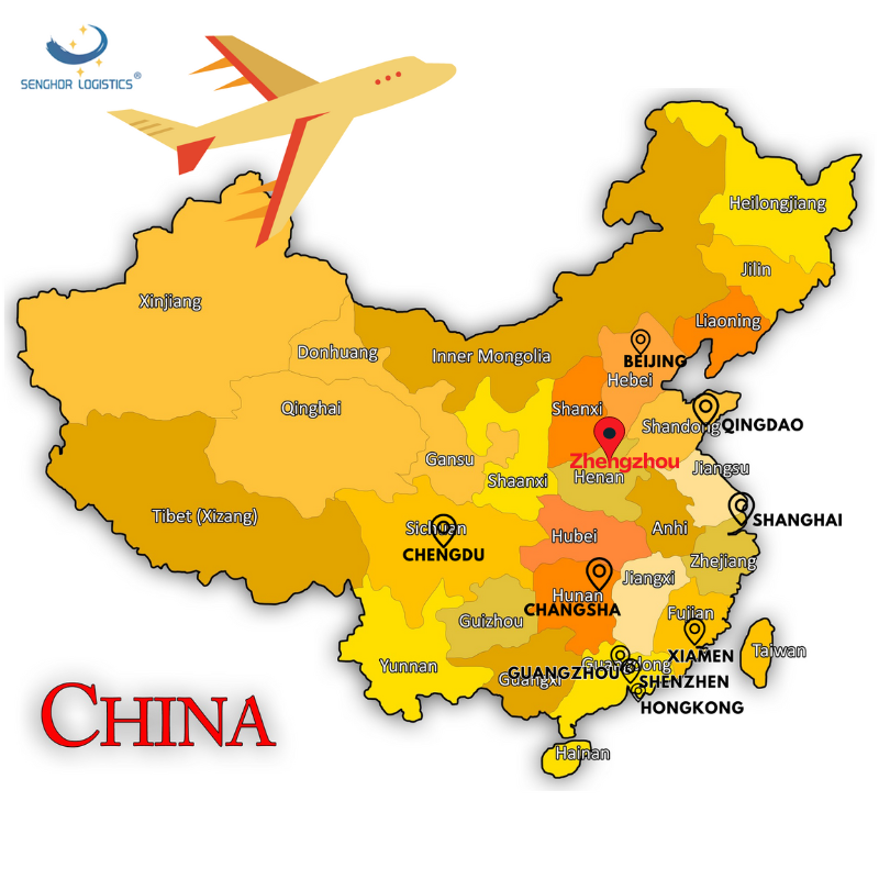 Zhengzhou-airport-in-china-shipping service-by-senghor-logistics