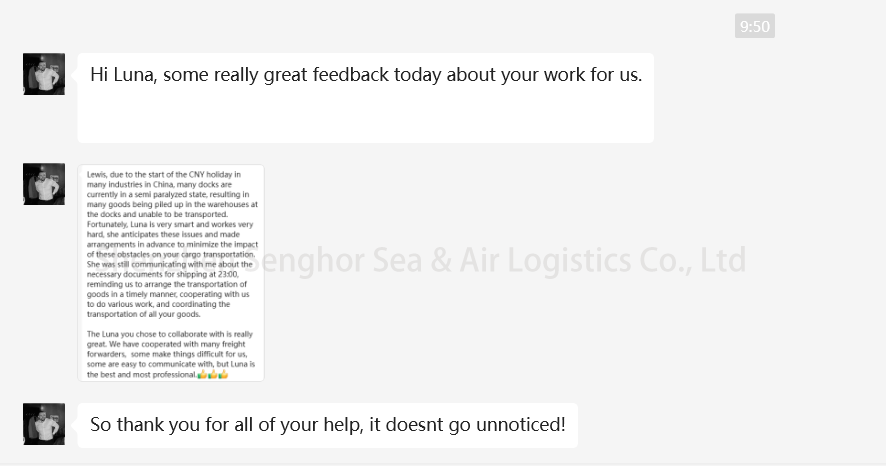 senghor-logistics-received-good-comment-from-foreign-customer